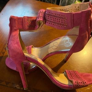 Jessica Simpson pink suede heel